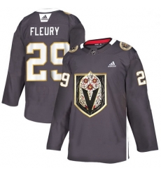 Vegas Golden Knights 29 Marc Andre Fleury Gray Dia De Los Muertos Adidas Jersey