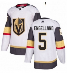 Womens Adidas Vegas Golden Knights 5 Deryk Engelland Authentic White Away NHL Jersey 