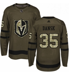 Youth Adidas Vegas Golden Knights 35 Oscar Dansk Authentic Green Salute to Service NHL Jersey 