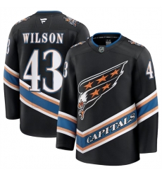 Men Washington Capitals 43 Tom Wilson Black 2024 25 Alternate Stitched Hockey Jersey