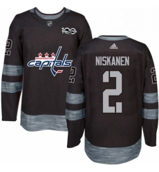 Mens Adidas Washington Capitals 2 Matt Niskanen Premier Black 1917 2017 100th Anniversary NHL Jersey 