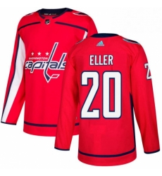 Mens Adidas Washington Capitals 20 Lars Eller Premier Red Home NHL Jersey 