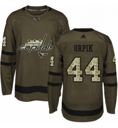 Mens Adidas Washington Capitals 44 Brooks Orpik Premier Green Salute to Service NHL Jersey 