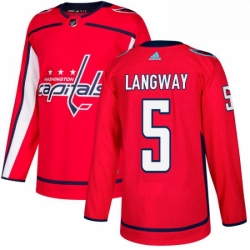 Mens Adidas Washington Capitals 5 Rod Langway Premier Red Home NHL Jersey 