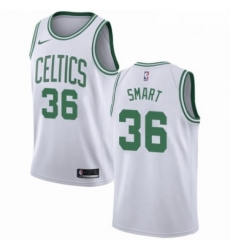 Mens Nike Boston Celtics 36 Marcus Smart Swingman White NBA Jersey Association Edition