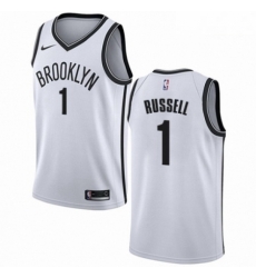 Mens Nike Brooklyn Nets 1 DAngelo Russell Authentic White NBA Jersey Association Edition