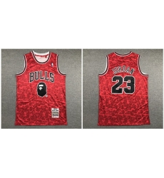 Bulls Bape 23 Michael Jordan Red 1996 97 Hardwood Classics Jersey