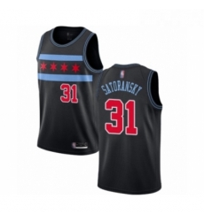 Youth Chicago Bulls 31 Tomas Satoransky Swingman Black Basketball Jersey City Edition 