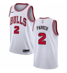 Youth Nike Chicago Bulls 2 Jabari Parker Swingman White NBA Jersey Association Edition 