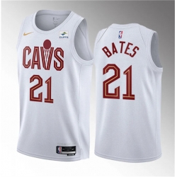 Men Cleveland Cavaliers 21 Emoni Bates White 2023 Draft Association Edition Stitched Jersey