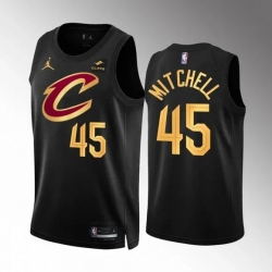 Men Cleveland Cavaliers 45 Donovan Mitchell Black Stitched Jersey