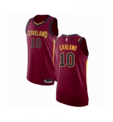 Mens Cleveland Cavaliers 10 Darius Garland Authentic Maroon Basketball Jersey Icon Edition 