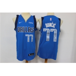 Mavericks 77 Luka Doncic Blue Nike Swingman Jersey