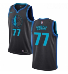 Youth Nike Dallas Mavericks 77 Luka Doncic Swingman Charcoal NBA Jersey City Edition 