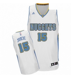 Mens Adidas Denver Nuggets 15 Nikola Jokic Swingman White Home NBA Jersey