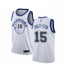 Mens Golden State Warriors 15 Willie Cauley Stein Authentic White Hardwood Classics Basketball Jersey 