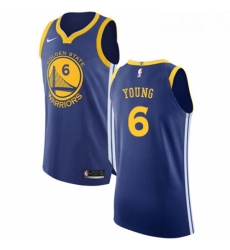 Youth Nike Golden State Warriors 6 Nick Young Authentic Royal Blue Road NBA Jersey Icon Edition 