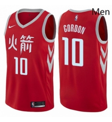 Mens Nike Houston Rockets 10 Eric Gordon Authentic Red NBA Jersey City Edition