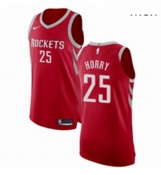 Mens Nike Houston Rockets 25 Robert Horry Authentic Red Road NBA Jersey Icon Edition