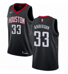 Mens Nike Houston Rockets 33 Ryan Anderson Swingman Black Alternate NBA Jersey Statement Edition