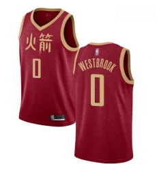 Rockets #0 Russell Westbrook Red Basketball Swingman City Edition 2018 19 Jersey