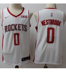 Rockets #0 Russell Westbrook White Basketball Swingman Association Edition 2019 2020 Jersey