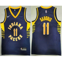 Men Indiana Pacers 11 Domantas Sabonis New Navy Blue 2021 Nike Swingman Stitched NBA Jersey