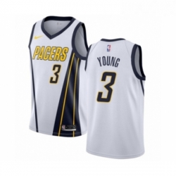 Womens Nike Indiana Pacers 3 Joe Young White Swingman Jersey Earned Edition