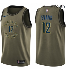 Youth Nike Indiana Pacers 12 Tyreke Evans Swingman Green Salute to Service NBA Jersey 