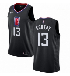 Mens Nike Los Angeles Clippers 13 Marcin Gortat Swingman Black NBA Jersey Statement Edition 