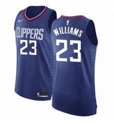 Mens Nike Los Angeles Clippers 23 Louis Williams Authentic Blue Road NBA Jersey Icon Edition 