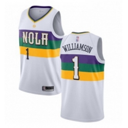 Youth Nike New Orleans Pelicans 1 Zion Williamson White NBA Swingman City Edition 2018 19 Jersey 