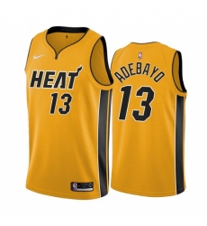 Men Miami Heat #13 Bam Adebayo 2021 Earned Jersey Yellow