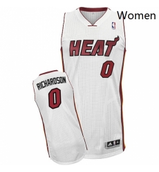 Womens Adidas Miami Heat 0 Josh Richardson Authentic White Home NBA Jersey