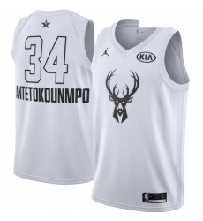 Youth Nike Jordan Milwaukee Bucks 34 Giannis Antetokounmpo Swingman White 2018 All Star Game NBA Jersey