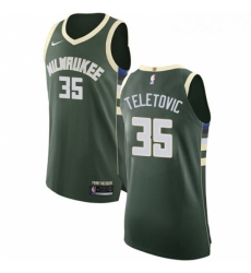 Youth Nike Milwaukee Bucks 35 Mirza Teletovic Authentic Green Road NBA Jersey Icon Edition