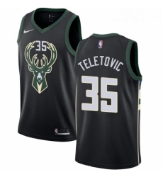 Youth Nike Milwaukee Bucks 35 Mirza Teletovic Swingman Black Alternate NBA Jersey Statement Edition