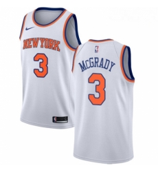 Mens Nike New York Knicks 3 Tracy McGrady Authentic White NBA Jersey Association Edition