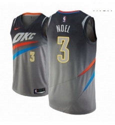 Men NBA 2018 19 Oklahoma City Thunder 3 Nerlens Noel City Edition Gray Jersey 