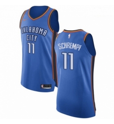 Mens Nike Oklahoma City Thunder 11 Detlef Schrempf Authentic Royal Blue Road NBA Jersey Icon Edition