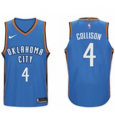 Nike NBA Oklahoma City Thunder 4 Nick Collison Jersey 2017 18 New Season Blue Jersey 