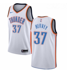 Womens Nike Oklahoma City Thunder 37 Kevin Hervey Swingman White NBA Jersey Association Edition 