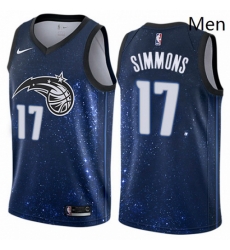 Mens Nike Orlando Magic 17 Jonathon Simmons Authentic Blue NBA Jersey City Edition 