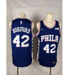 76ers 42 Al Horford Blue Nike Throwback Swingman Jersey