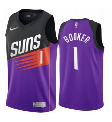 Men Phoenix Suns Devin Booker Nike Black Purple Swingman Jersey