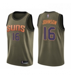 Youth Phoenix Suns 16 Tyler Johnson Swingman Green Salute to Service Basketball Jersey 