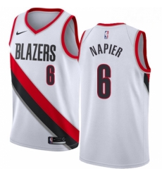 Mens Nike Portland Trail Blazers 6 Shabazz Napier Authentic White Home NBA Jersey Association Edition 