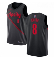 Mens Nike Portland Trail Blazers 8 Al Farouq Aminu Swingman Black NBA Jersey 2018 19 City Edition