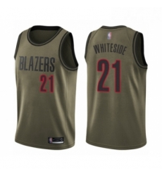 Mens Portland Trail Blazers 21 Hassan Whiteside Swingman Green Salute to Service Basketball Jersey 