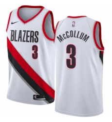 Youth Nike Portland Trail Blazers 3 CJ McCollum Authentic White Home NBA Jersey Association Edition